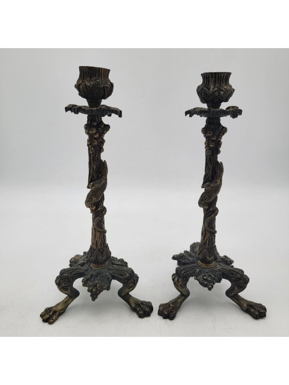Antique Delafontaine Louis XVI Style France Bronze Candlesticks